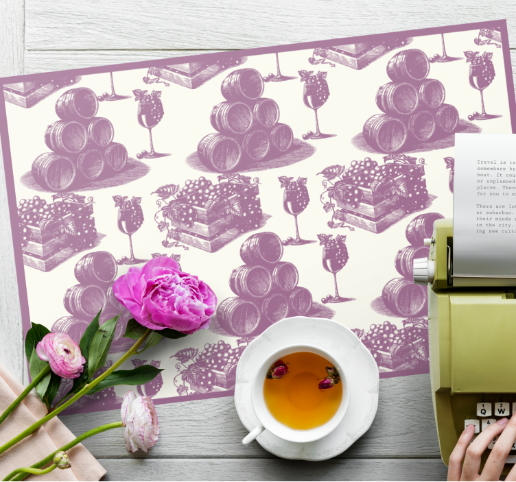 Set de table moderne empilement de fûts de vin - TenStickers