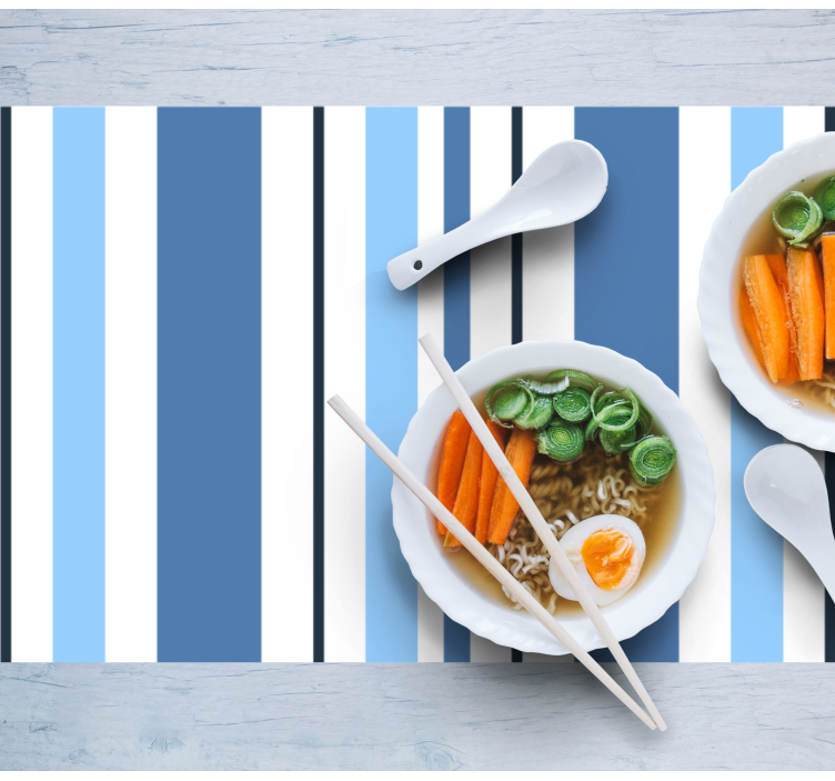 Set de table moderne en bleu rayé - TenStickers