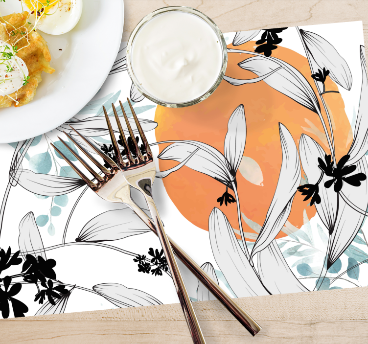 Set de table moderne inspiration florale - TenStickers