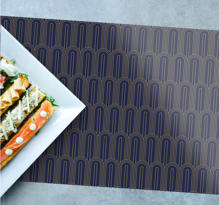 Set de table moderne lignes arquées élégantes - TenStickers