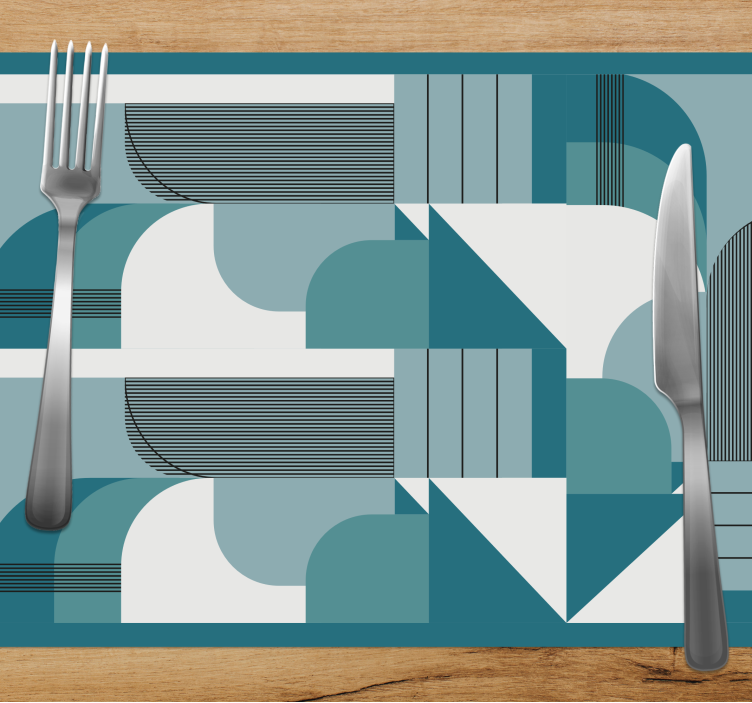 Set de table moderne motifs géométriques teal - TenStickers