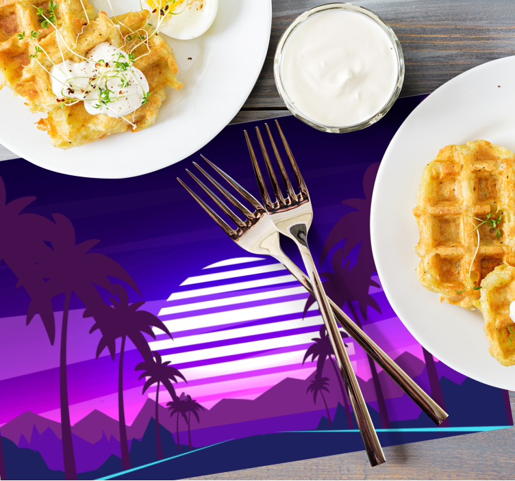 Set de table moderne paysage de coucher de soleil - TenStickers