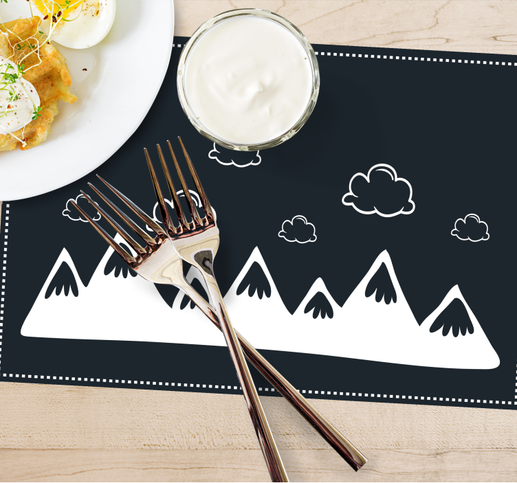 Set de table moderne silhouette de montagne - TenStickers