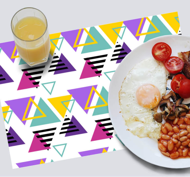 Set de table moderne triangles géométriques colorés - TenStickers