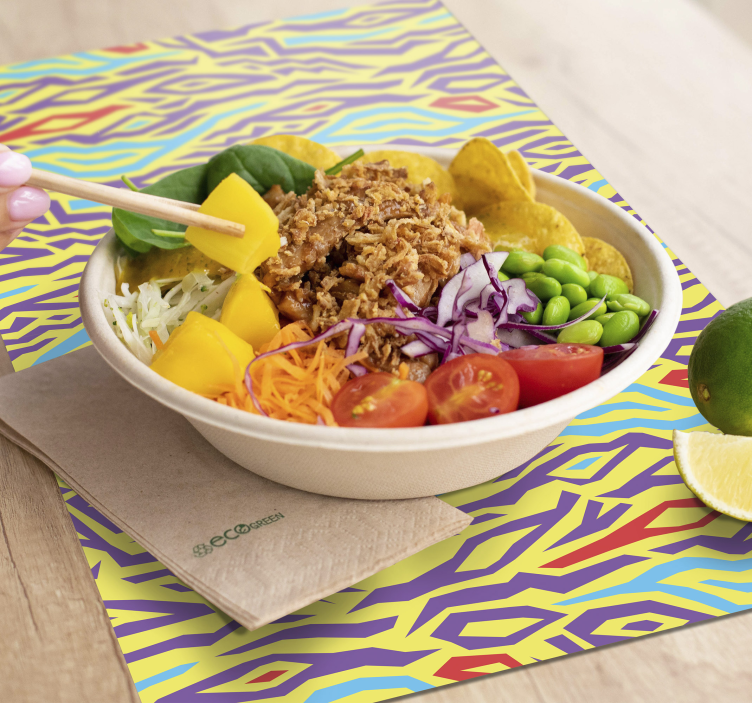 Set de table motif abstrait coloré - TenStickers