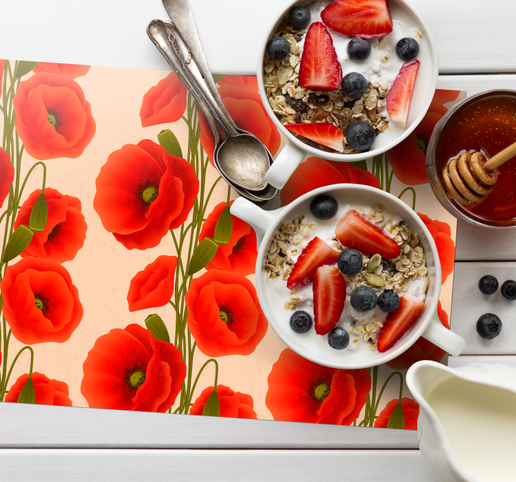 Set de table motif de coquelicots - TenStickers