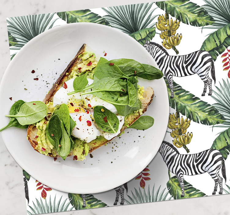 Set de table motif feuilles zèbre - TenStickers