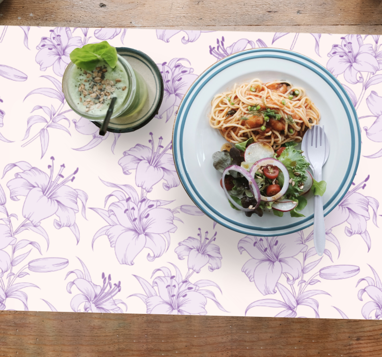 Set de table motif floral de lys - TenStickers