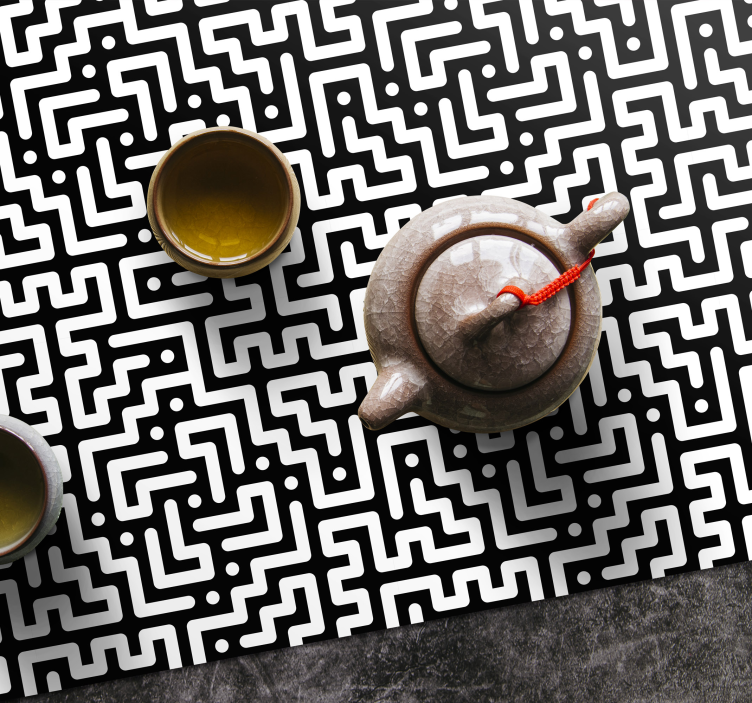 Set de table motif labyrinthe abstrait - TenStickers
