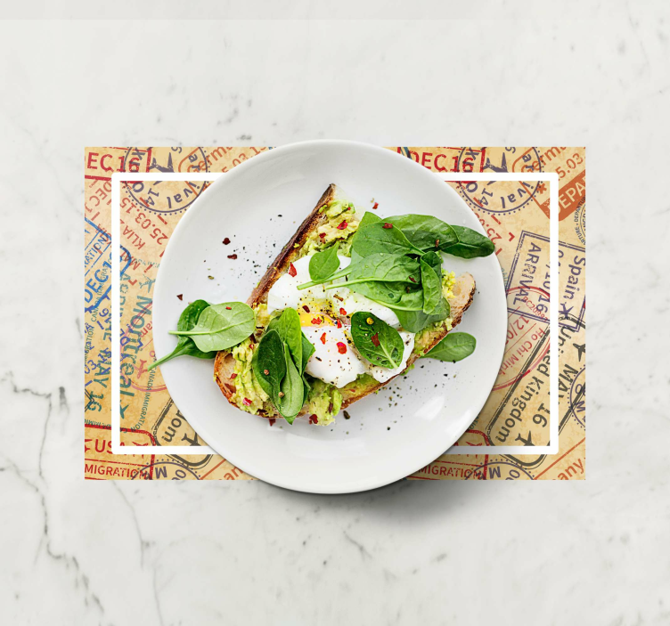 Set de table motif tampons de passeport - TenStickers