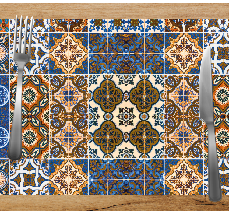 Set de table motifs de carreaux raffinés - TenStickers