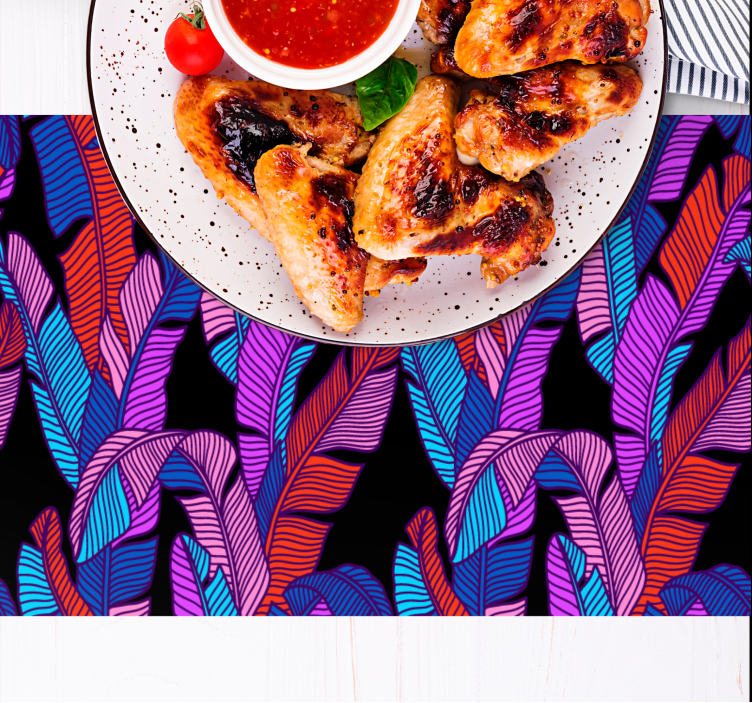 Set de table motifs de feuilles colorées - TenStickers