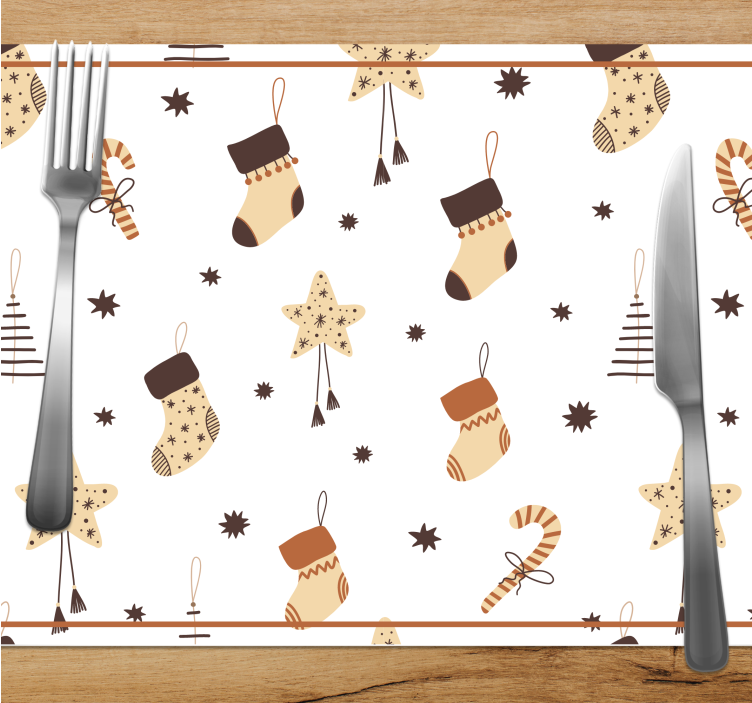 Set de table noël motif bas de noël festifs - TenStickers