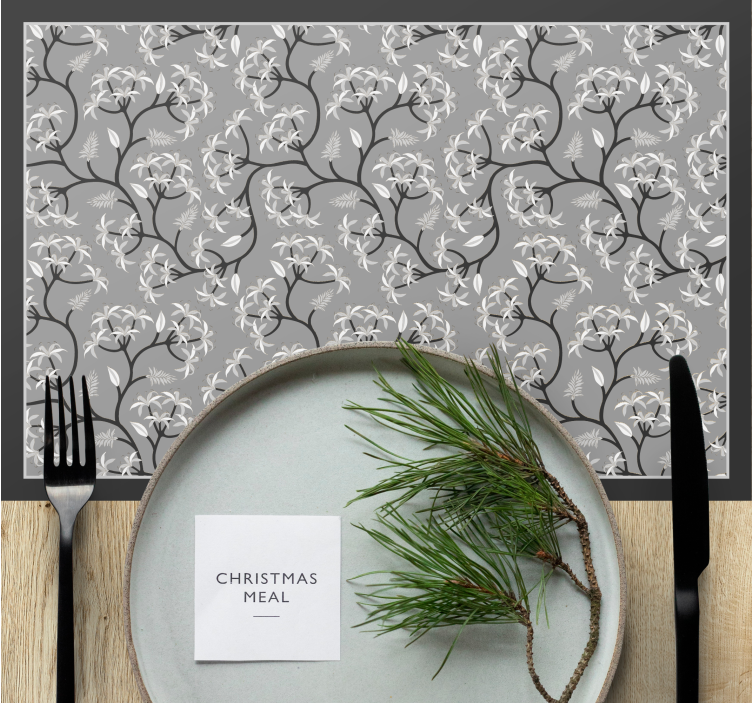 Set de table noël motif branches florales - TenStickers