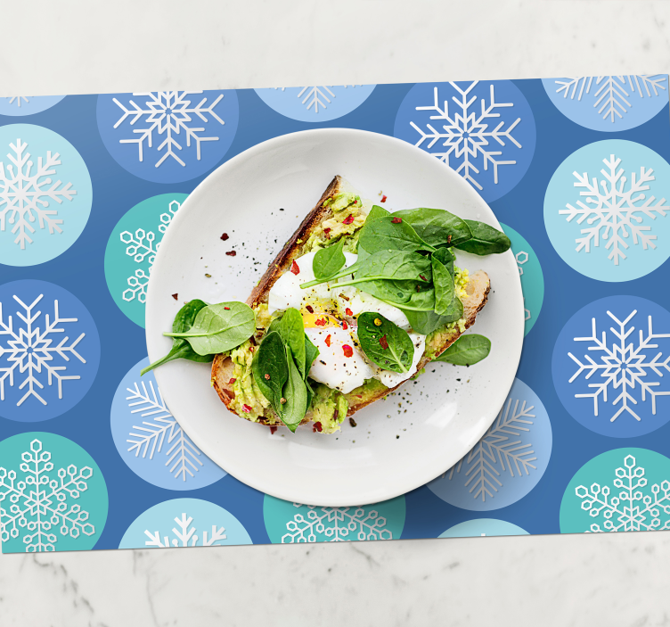 Set de table noël motif flocon de neige rond - TenStickers