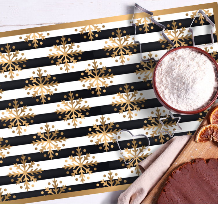 Set de table noël motif flocon d'or - TenStickers