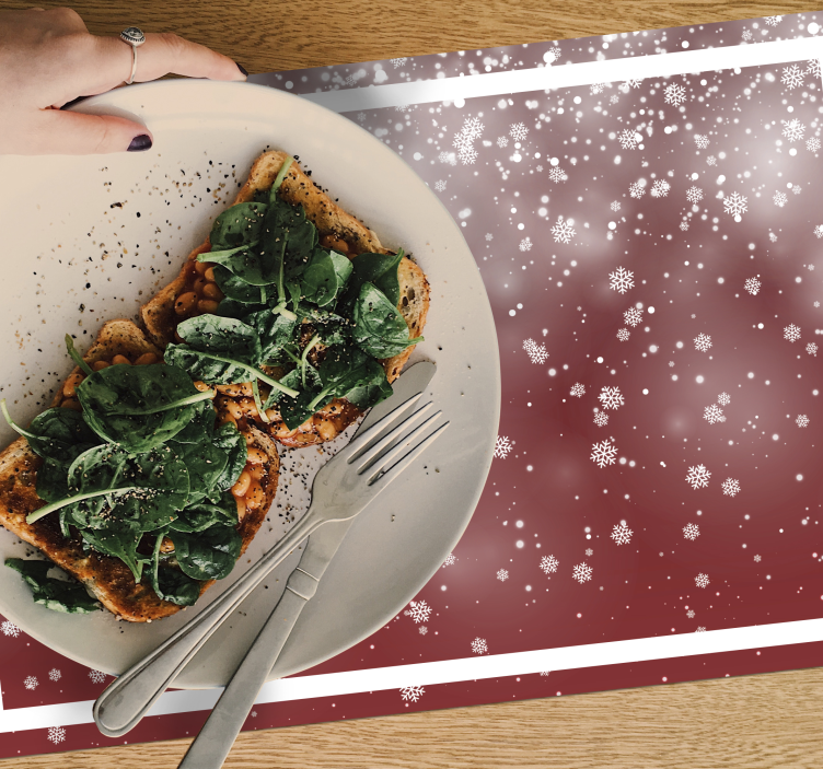 Set de table noël scène de flocons festifs - TenStickers