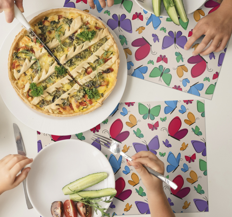 Set de table original arrangement de papillons colorés - TenStickers