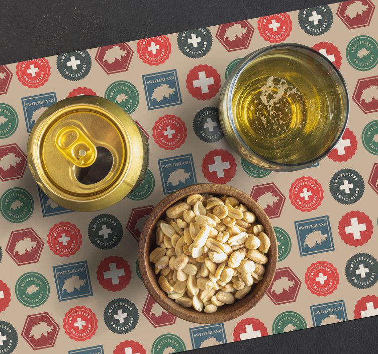 Set de table original autocollants drapeau suisse - TenStickers