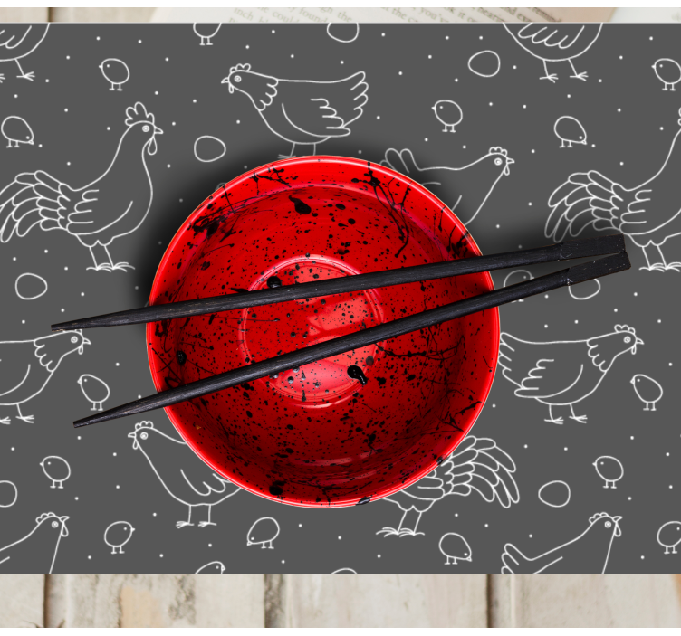Set de table original bol charmant de poule - TenStickers