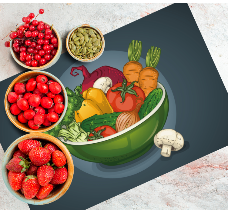 Set de table original bol de légumes coloré - TenStickers