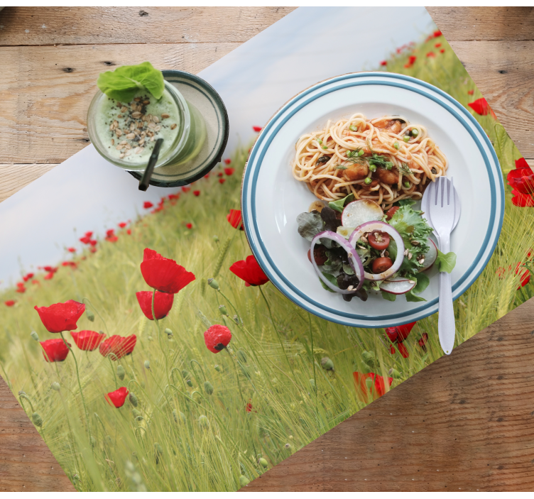 Set de table original champ de coquelicots - TenStickers