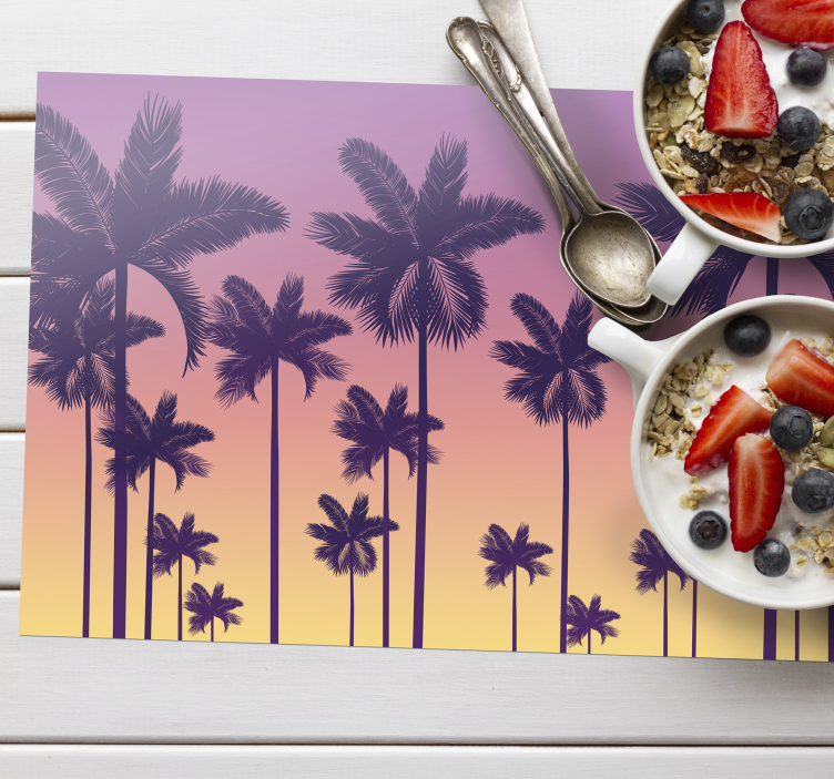 Set de table original coucher de soleil palmier - TenStickers