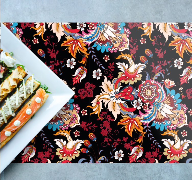 Set de table original Élégance emblème floral - TenStickers