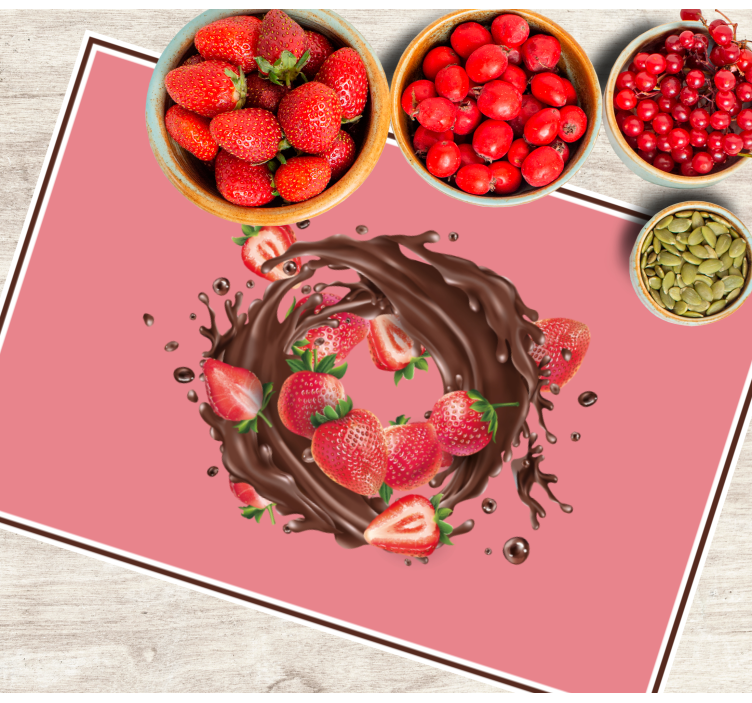 Set de table original fraises en chocolat - TenStickers