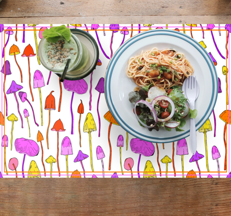 Set de table original motif champignon coloré - TenStickers