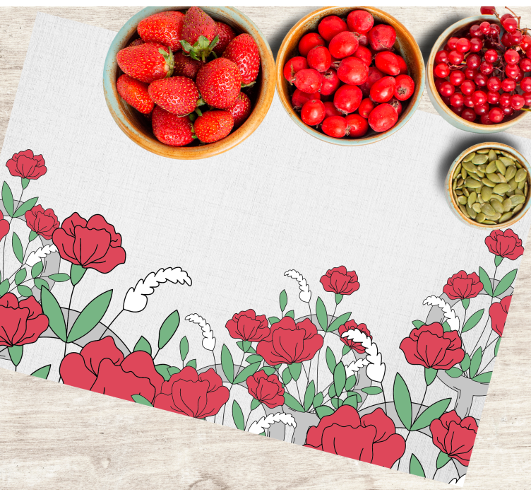 Set de table original motif floral avec feuilles - TenStickers