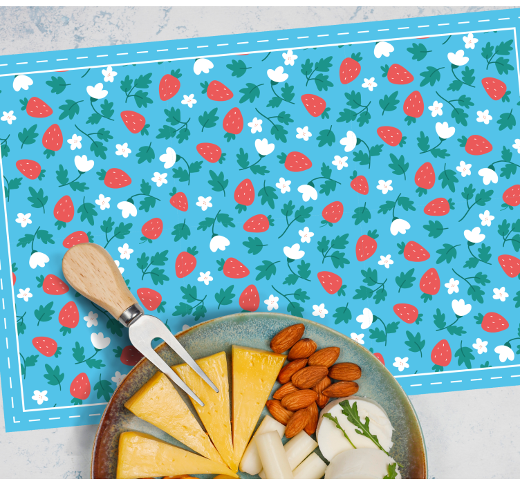 Set de table original motif floral fraise - TenStickers