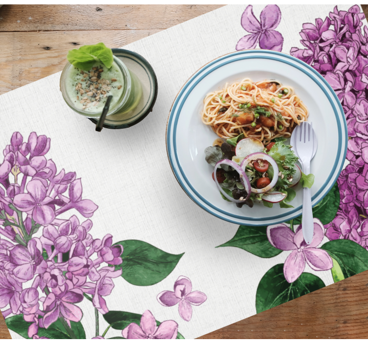 Set de table original motif floral lilas - TenStickers