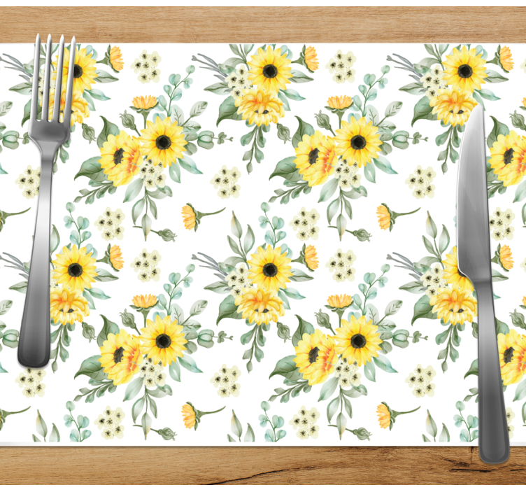 Set de table original motif floral tournesol - TenStickers
