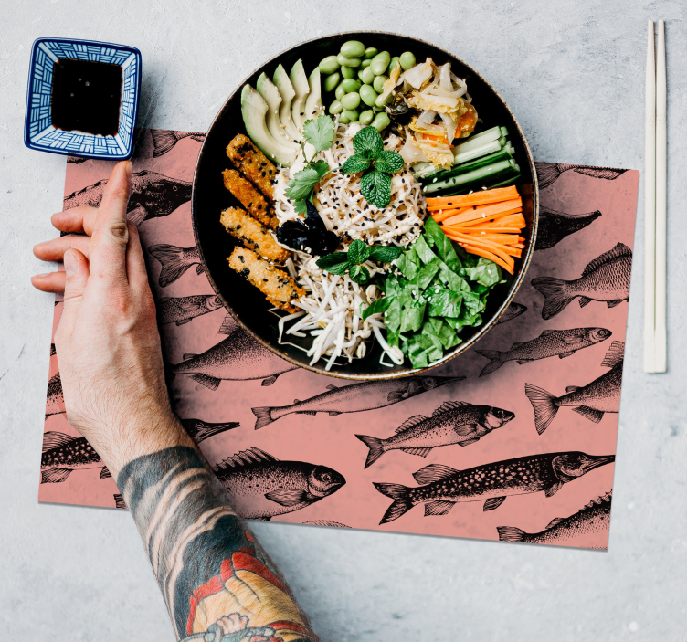 Set de table original motif poisson - TenStickers