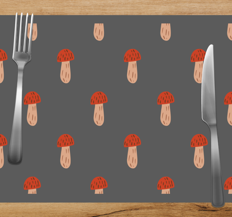 Set de table original motifs de champignons - TenStickers