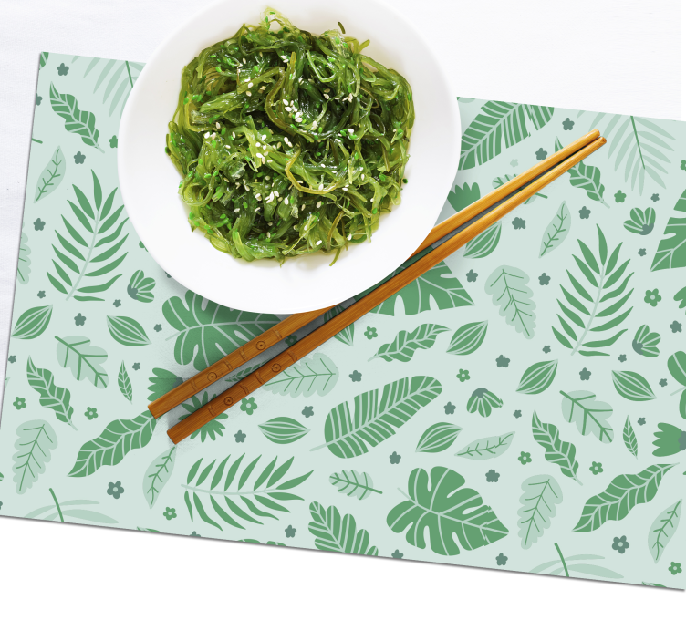Set de table original motifs verts feuillus - TenStickers