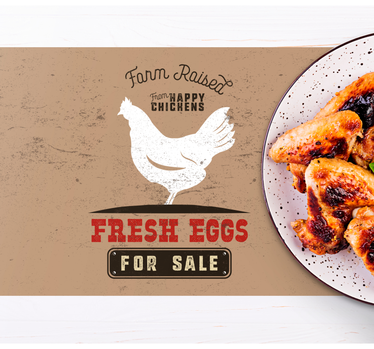 Set de table original poulet frais de la ferme - TenStickers