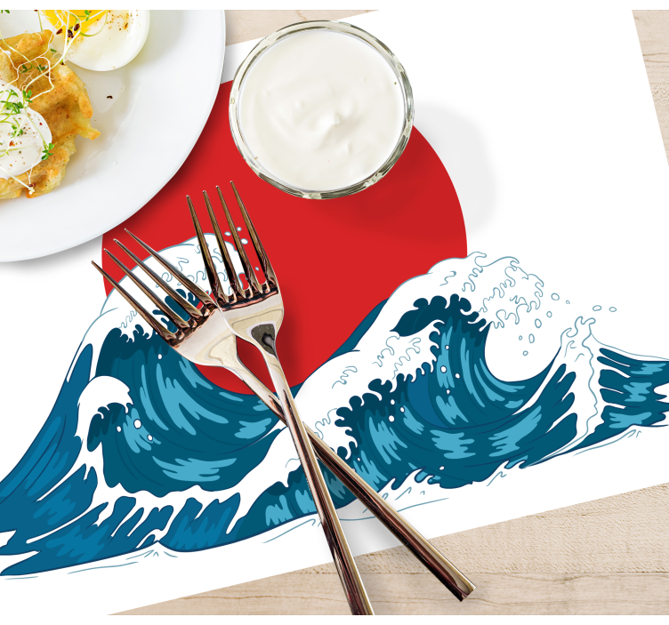 Set de table original vagues et soleil levant - TenStickers