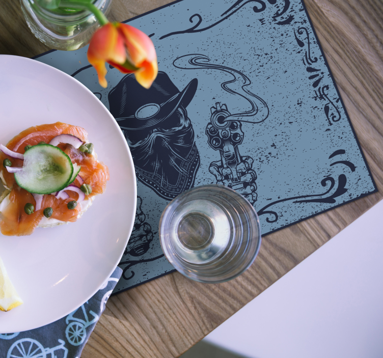 Set de table original visage de cowboy avec armes - TenStickers