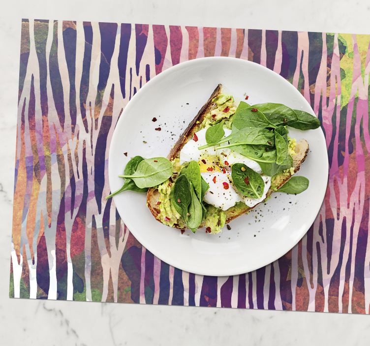 Set de table rayures colorées abstraites - TenStickers