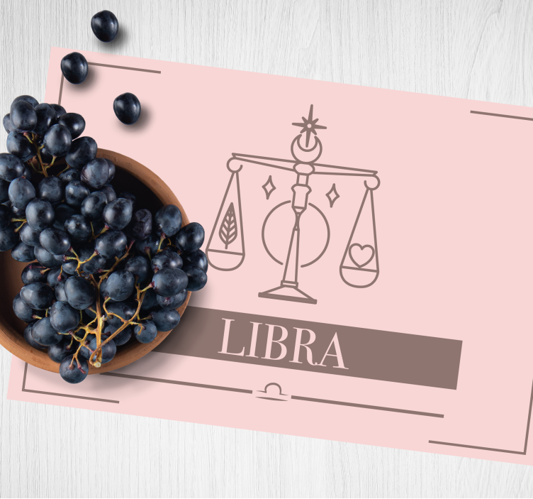 Set de table signe du zodiaque Balance rose - TenStickers