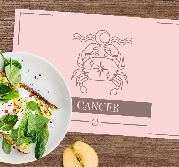 Set de table signe du zodiaque Cancer rose - TenStickers