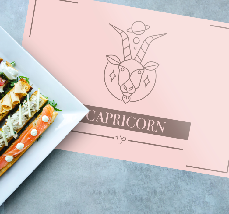 Set de table signe du zodiaque Capricorne rose - TenStickers