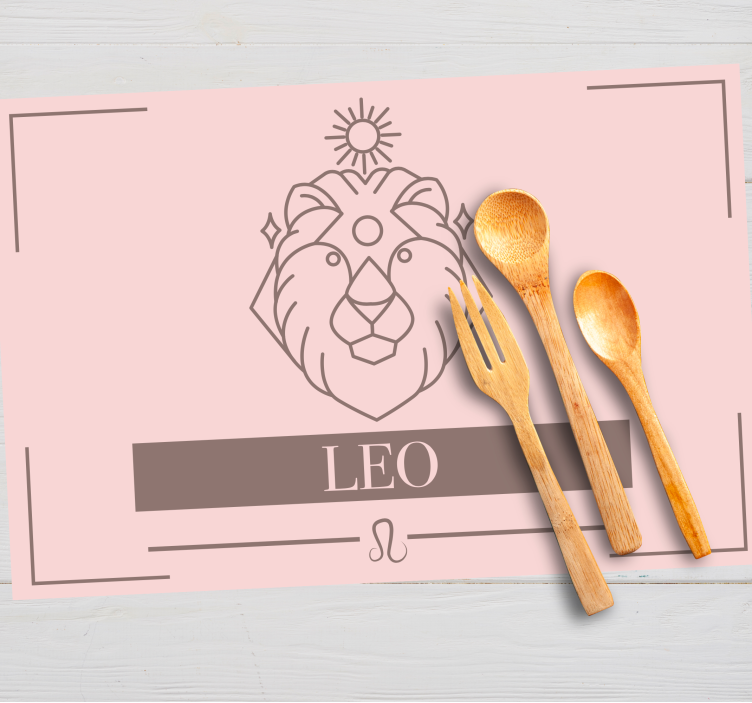 Set de table signe du zodiaque Lion rose - TenStickers