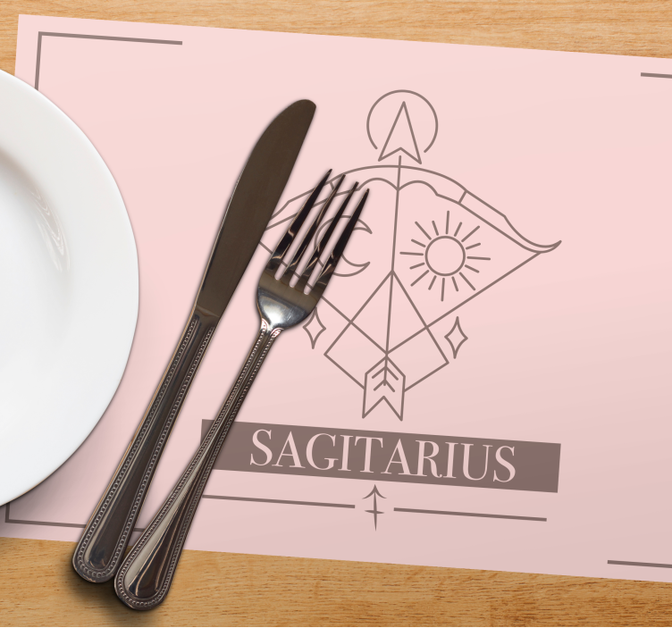 Set de table signe du zodiaque Sagittaire rose - TenStickers