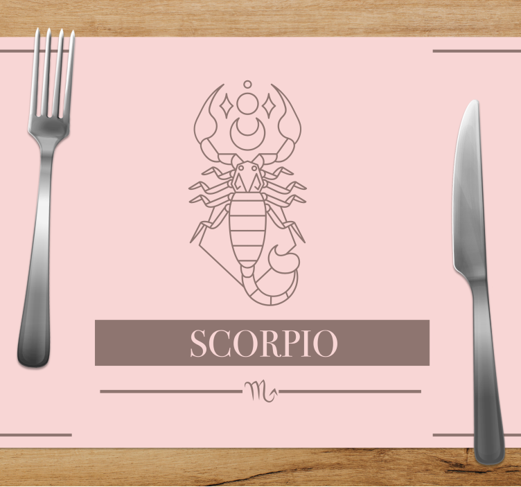 Set de table signe du zodiaque Scorpion rose - TenStickers