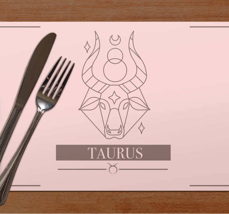 Set de table signe du zodiaque Taureau rose - TenStickers