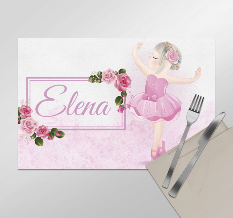 Set de table rose nom danseuse de ballet - TenStickers