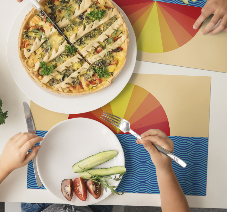 Set de table vagues de l'océan au lever du soleil - TenStickers